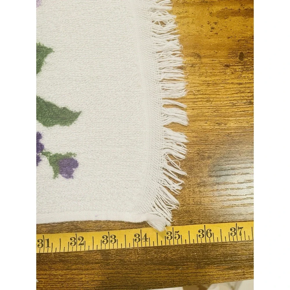 Vintage 70s Cannon‎ Hand Towel Purple Flowers